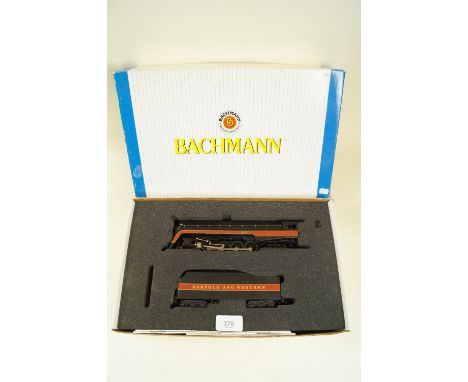 A Bachmann Class J4 -8-4 plus tender with smoke, boxed with instructions