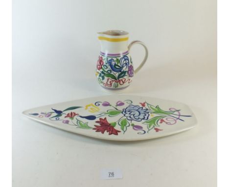 A Poole dish (small chip) and a Poole jug