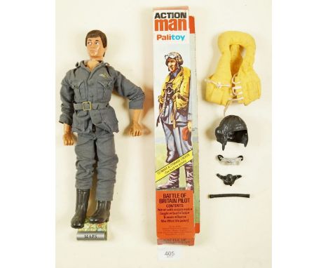 An Action Man Battle of Britain Pilot and outfit with box (head detached)