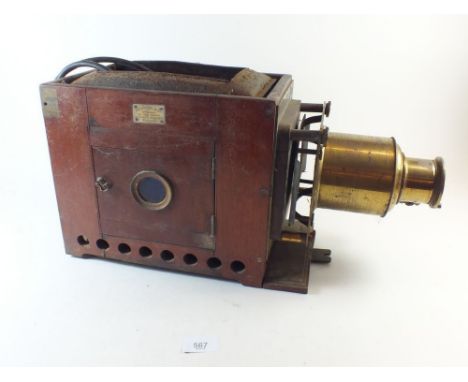 A Newton &amp; co Victorian magic lantern projector, projector (missing chimney)