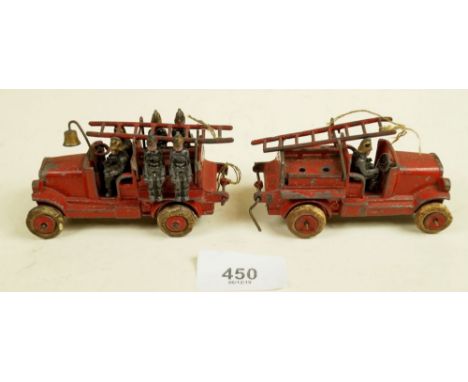 A Johillcotoy fire engine with six figures and another with one figure