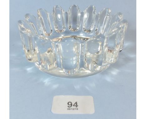 An Orrefors glass candle holder 13cm signed and marked Y303