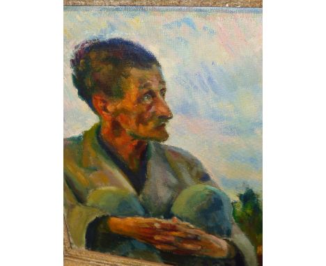 EDUARD SVETLIK (1903-1970) CZECH (ARR)    PORTRAIT OF A WORKER, SIGNED AND DATED 1945, OIL ON CANVAS.    71 x 58cms.
