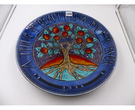 A POOLE POTTERY THE TREE OF LIFE CHARGER. NO 254/500.    Dia.40cms.