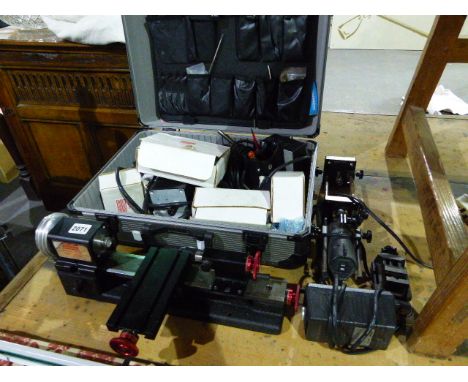 A SHERLINE MODEL 4100 MODEL MAKER'S LATHE, ETC.