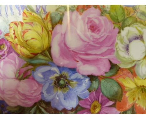 A FRAMED PORCELAIN PLAQUE.
