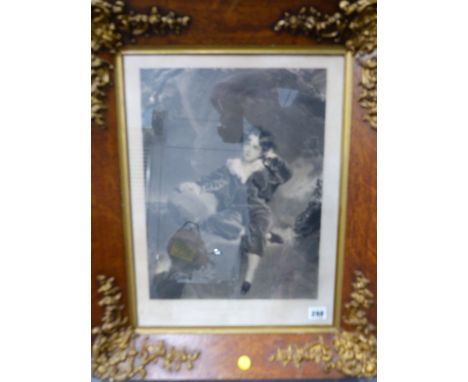 AFTER T.LAWRENCE.  BOYHOOD REVERIE, ENGRAVING.   46 x 34cms.  IN A DECORATIVE OAK AND GILT FRAME TOGETHER WITH TWO OTHER PORT