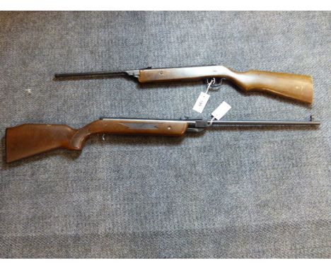 A WESTLAKE AIR RIFLE WITH NO TRIGGER GUARD AND A SERIES 70 MODEL 75 AIR RIFLE.  (2)