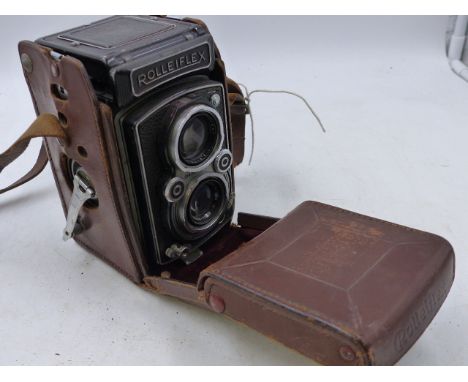 A FRANKE & HEIDECKE ROLLFLEX CAMERA TOGETHER WITH VARIOUS OTHERS, LENSES,ETC