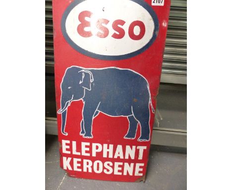 AN ESSO ELEPHANT KEROSENE ADVERTISING ENAMEL SIGN.