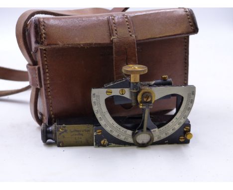 TWO LEATHER CASED ELEVATION SIGHTS AND AN AIR MINISTRY COMPASS.