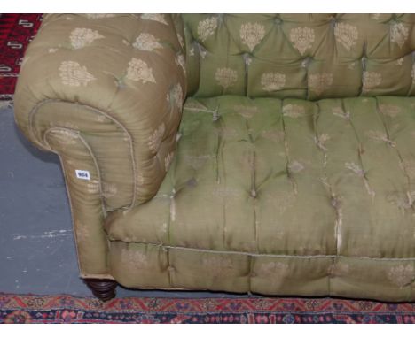 A Victorian deep seated button back Chesterfield sofa