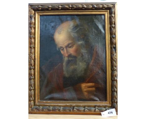 Old master portrait of a bearded man. Oil on canvas. In carved giltwood frame
