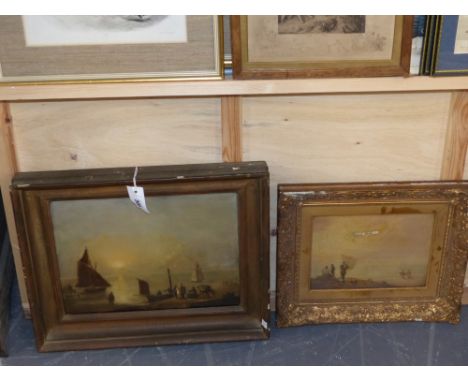 Two 19th.C. English School Coastal Views in the manner of Shayer, oil on panel