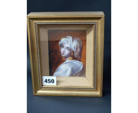 A miniature portrait of a young girl after the Old Master painting