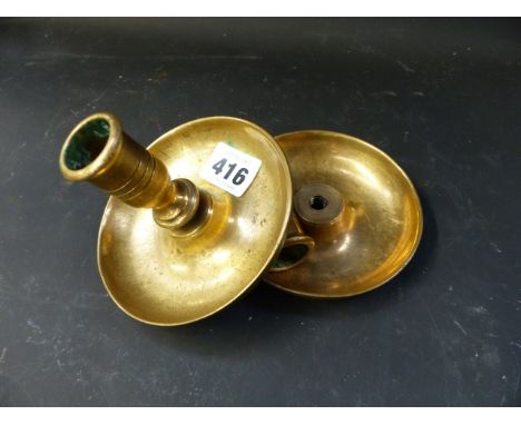 A 19th Century Brighton Bun bronze campaign candlestick set