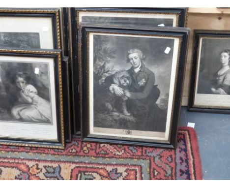 A collection of 18th Century and later portrait prints after Reynolds, Gainsborough and others