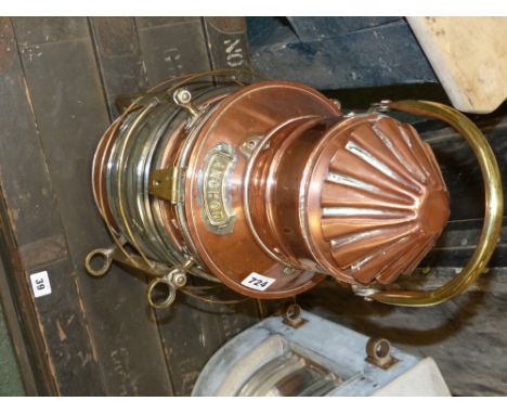 An Antique copper maritime ship's anchor light 