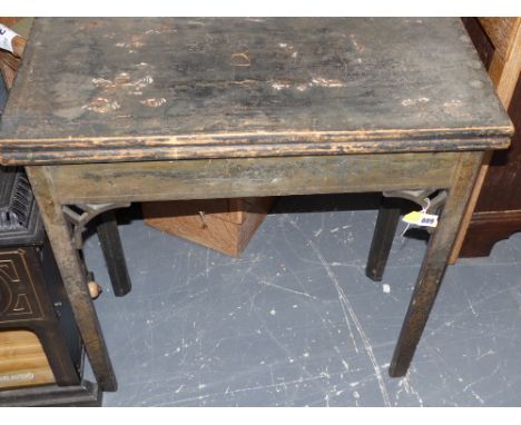 A Georgian chinoiserie decorated small fold over card table