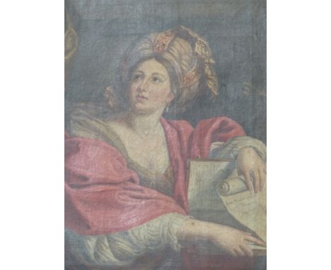 An oil painting of a classical muse after the old master original. Oil on canvas