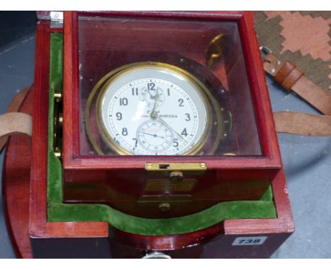 A good Russian ship's chronometer cased and with outer transit case