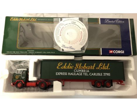 Corgi CC13101 1/50 scale Volvo F88 Box Trailer Eddie Stobart Ltd Ed No. 1792/5400 mint boxed includes certificate and wing mi