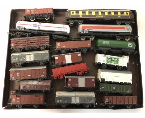 Liliput HO scale assorted freight wagons all unboxed and a Pullman coach named Louisa all unboxed