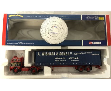 Corgi 1/50 Scale Model Truck CC13109 Volvo F88 Tautliner Wishart & Sons Ltd limited edition certificate and wing mirrors boxe