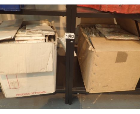 Collection of Ordnance Survey maps in two large boxes