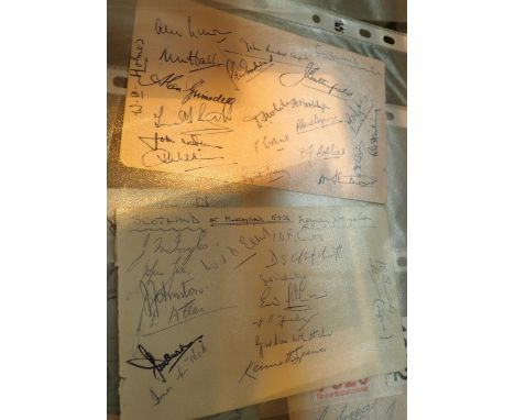 Two autograph book pages Rugby Union England V Scotland 1952 and ticket stub  CONDITION REPORT: Autograph was obtained by the