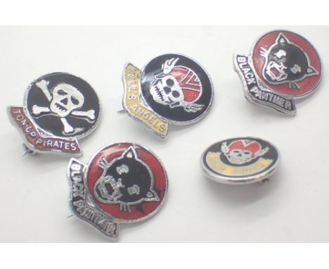 Five Hells Angels enamel pin badges