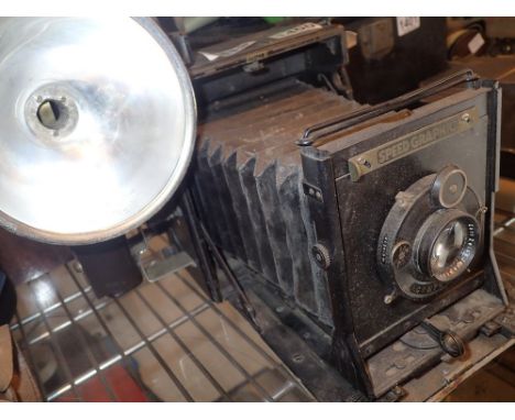 Vintage Kodak Speed Graphic bellows camera with flash A/F