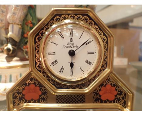 Royal Crown Derby Old Imari mantel clock H: 9 cm