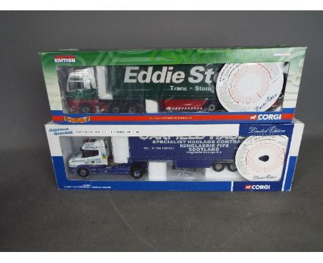 Corgi - 2 x boxed limited edition trucks in 1:50 scale, # CC13415 Eddie Stobart MAN TGA XXL curtainside number 1118 of 3030 p