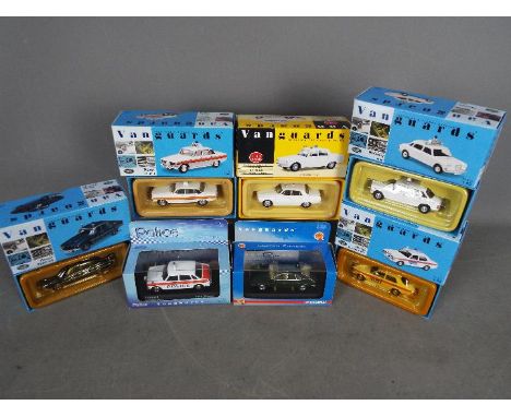 Corgi Vanguards - 7 x boxed models including # VA27001 Rover P6 2000 Police car, # VA08904 limited edition Austin 2200S Staff