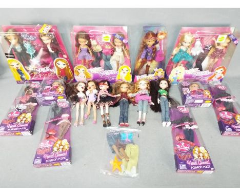 Bratz Dolls - A collection of Bratz dolls and accessories including 4 x boxed dolls, 2 x boxed fashion heads and 4 x boxed fa