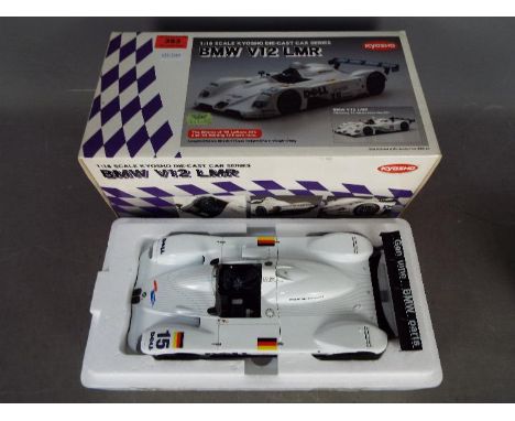 Kyosho - a 1:18 scale Kyosho Die-cast Car Series BMW V12 LMR, Model No. 08532A, 1999 Le Mans 24h No. 15, appears mint in box 