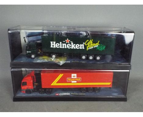 Corgi - A boxed pair of Corgi 1:50 scale 'Modern Trucks'. Lot contains #75502 Leyland DAF Box Trailer 'Royal Mail'; with #754