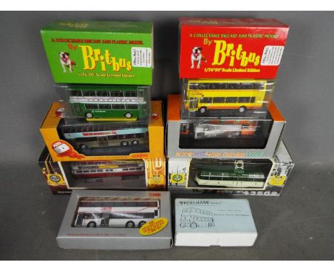 Corgi, Britbus, Wheelbase, Drumwell - A collection of 1:76 scale diecast and resin model buses. Lot includes Britbus AN1-07 L