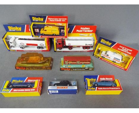 Dinky - A collection of 9 x boxed vehicles including # 950 Foden Burmah petrol tanker, # 269 Ford Transit Police Accident Uni