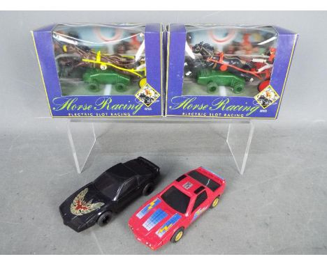Scalextric by Hornby - two Scalextric Electric Slot Racing Horse Racing Models comprising C.419 Sulky Yellow 'Terry's Challen