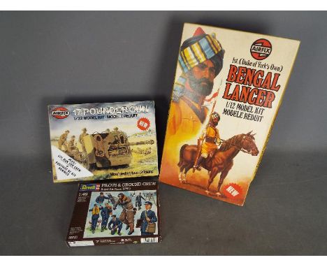 Airfix - Revell - A group of 3 x model kits in various scales including # 07501-9 Bengal Lancer in 1:12 scale, # 02620 WWII R