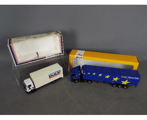 Lion Toys, AHC Models (Pilen) - Three boxed diecast 1:50 scale model trucks. Lot includes Lion Toys Leyland DAF 'Euromasters'