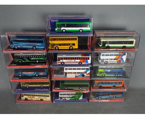 Corgi Original Omnibus - 16 boxed diecast 1:76 scale model buses By Corgi OO. Lot includes #43801 Plaxton Excalibur 'Wallace 