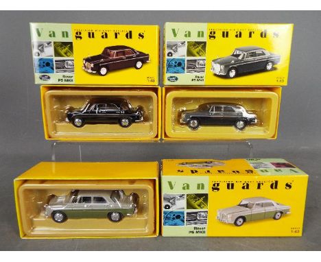 Corgi Vanguards - 3 x boxed Rover P5 models, # VA06900 in Stone Grey over Juniper Green, # VA06905 a limited edition in Marin