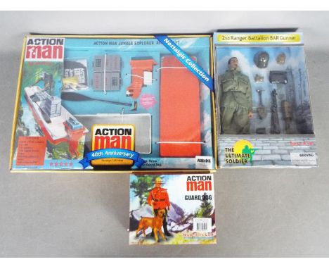 Action Man, The Ultimate Soldier  - A boxed Action Man '40th Anniversary' Jungle Explorer  River Craft Set; a boxed Action Ma
