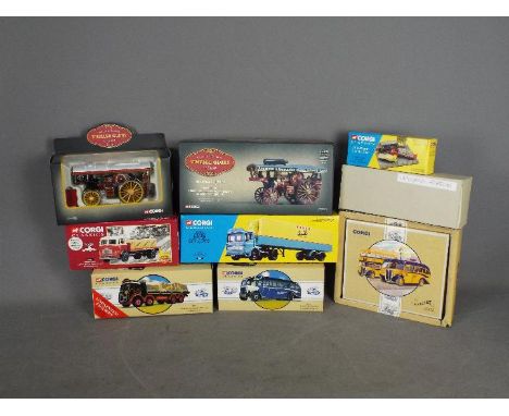 Corgi - Eight boxed diecast model vehicles form various ranges plus a boxed Corgi accessory. Lot includes 'Vintage Glory' Lim