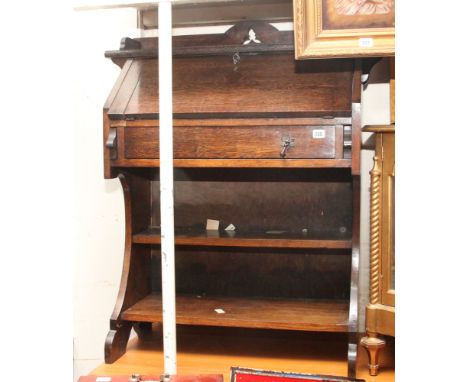 2'6 oak student type bureau fitted drawer and shelf under 