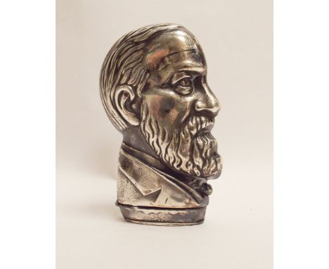 Novelty silver plated vesta case modelled as portrait head Confederate General Robert E Lee 