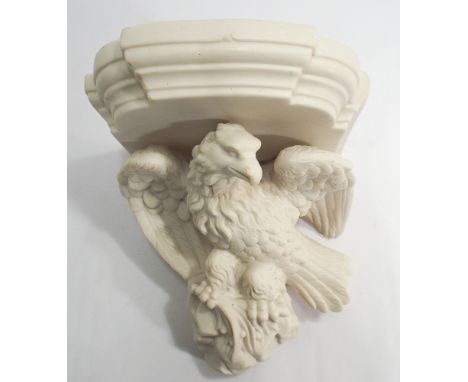 Late 19th century Parian wall bracket modelled as an eagle supporting a shelf approximately 18cm tall   Condition - very smal